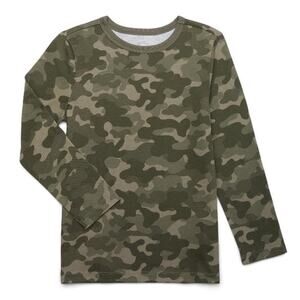 Wonder Nation Boys Long Sleeve Kid Tough T-Shirt, Sizes 18 XXL Camo NWT